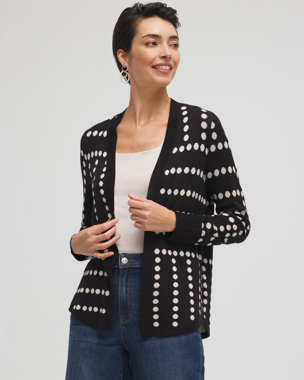 Spun Rayon Jacquard Dots Cardigan | Chico's